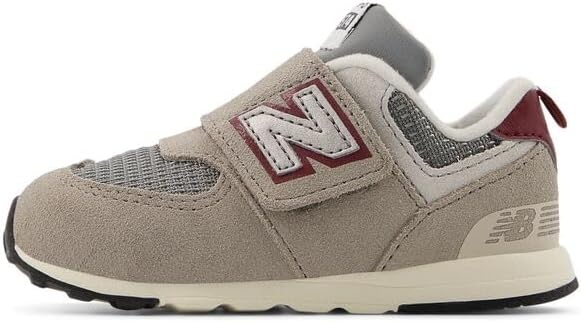 image:imageNew Balance Baby Boys 574 Newb HookandLoop Sneakers Casual ShoesArid StoneMonarch Burgundy