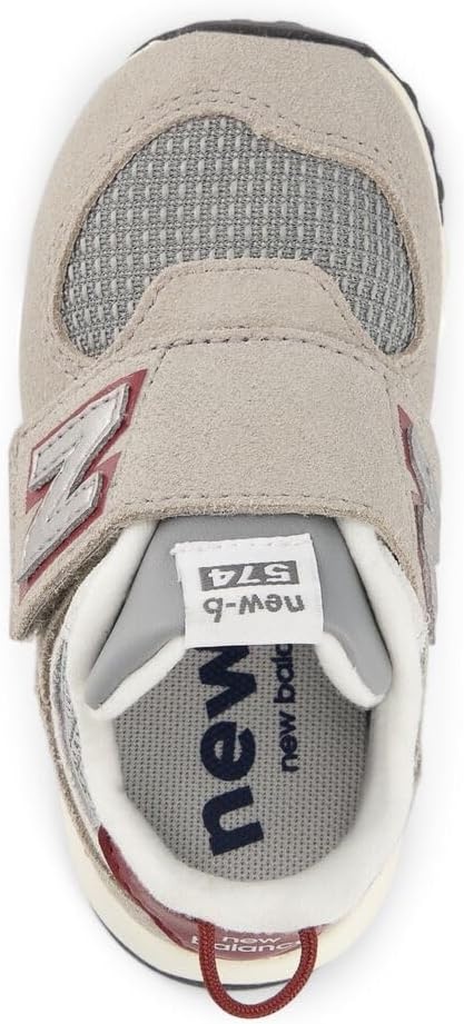 image:imageNew Balance Baby Boys 574 Newb HookandLoop Sneakers Casual ShoesArid StoneMonarch Burgundy