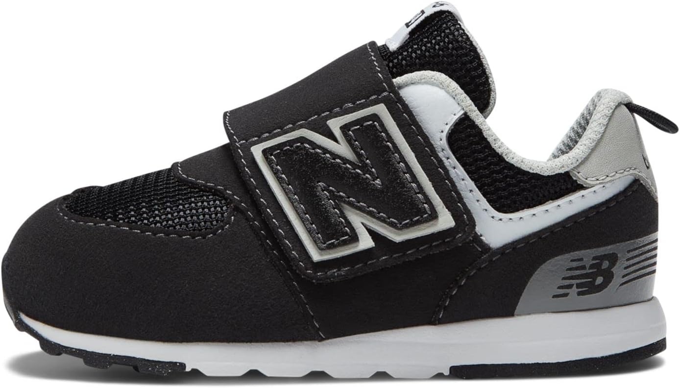 image:imageNew Balance Baby Boys 574 Newb HookandLoop Sneakers Casual ShoesBlackSilver Metallic