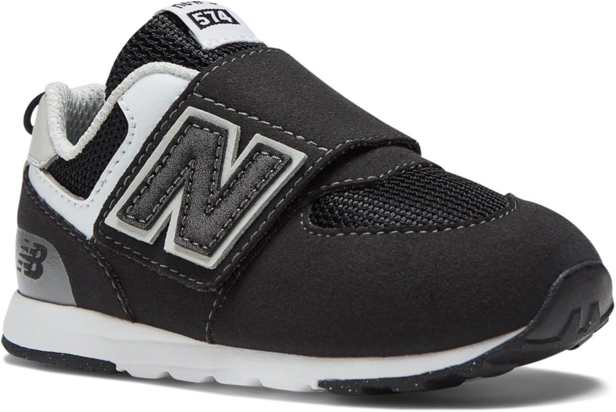 image:imageNew Balance Baby Boys 574 Newb HookandLoop Sneakers Casual ShoesBlackSilver Metallic