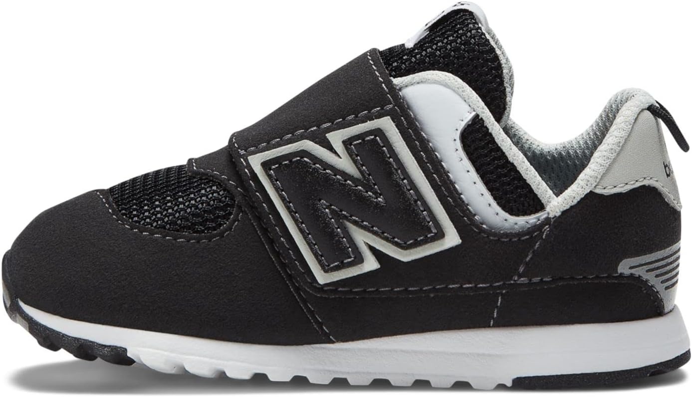 image:imageNew Balance Baby Boys 574 Newb HookandLoop Sneakers Casual ShoesBlackSilver Metallic