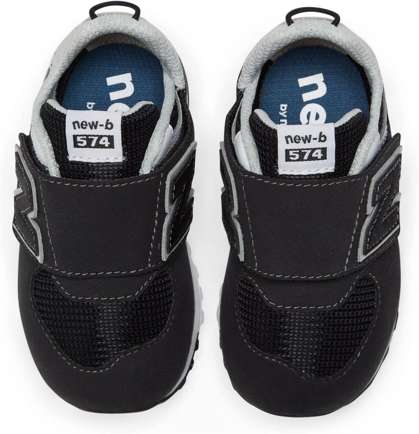 image:imageNew Balance Baby Boys 574 Newb HookandLoop Sneakers Casual ShoesBlackSilver Metallic