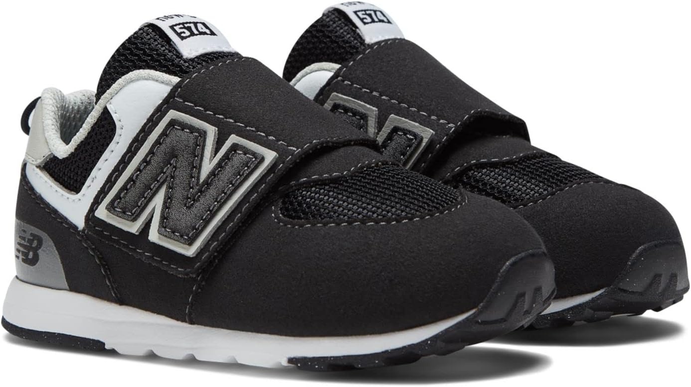 image:imageNew Balance Baby Boys 574 Newb HookandLoop Sneakers Casual ShoesBlackSilver Metallic