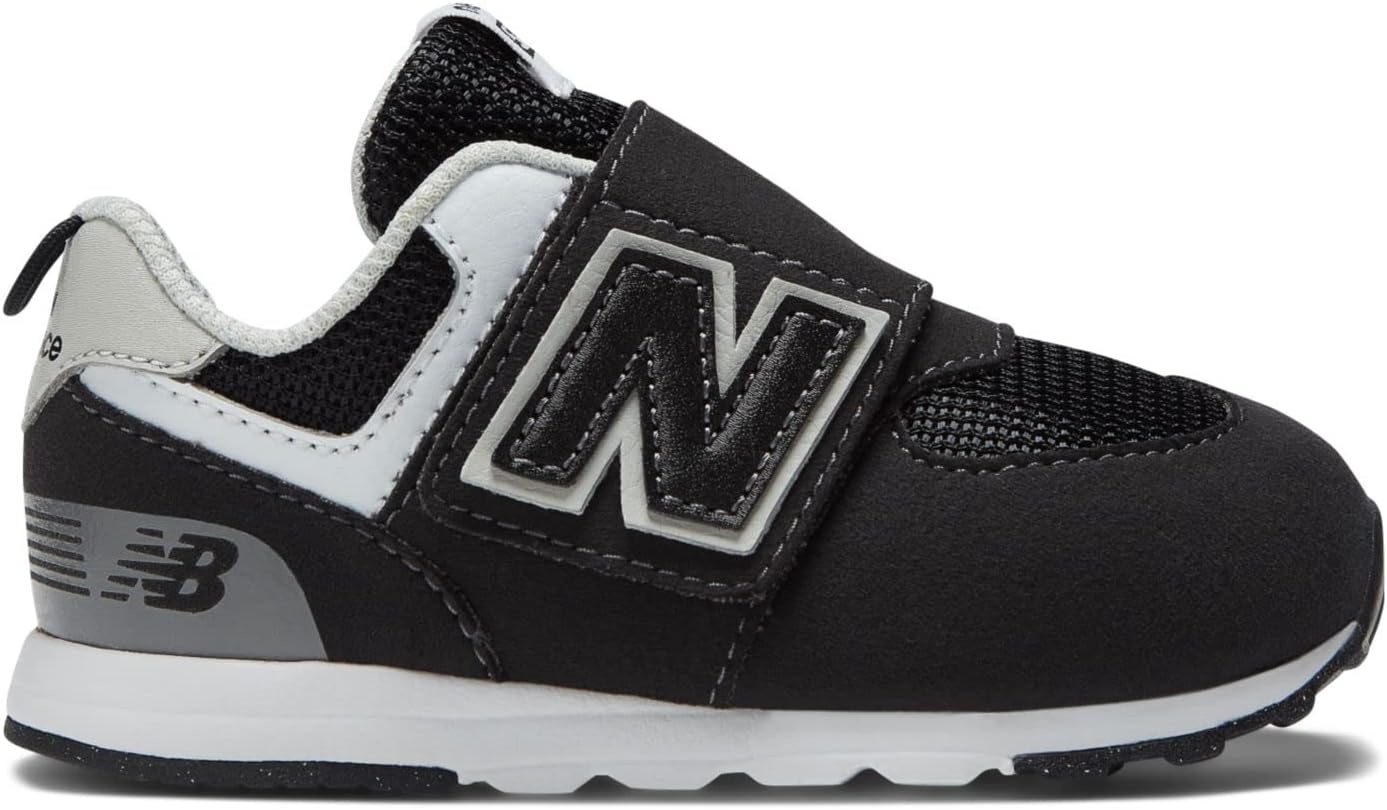 image:imageNew Balance Baby Boys 574 Newb HookandLoop Sneakers Casual ShoesBlackSilver Metallic