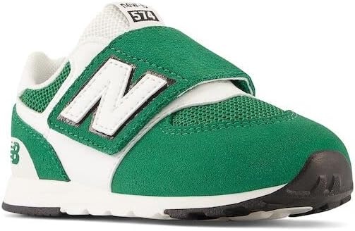 image:imageNew Balance Baby Boys 574 Newb HookandLoop Sneakers Casual ShoesClassic PineWhiteBlack