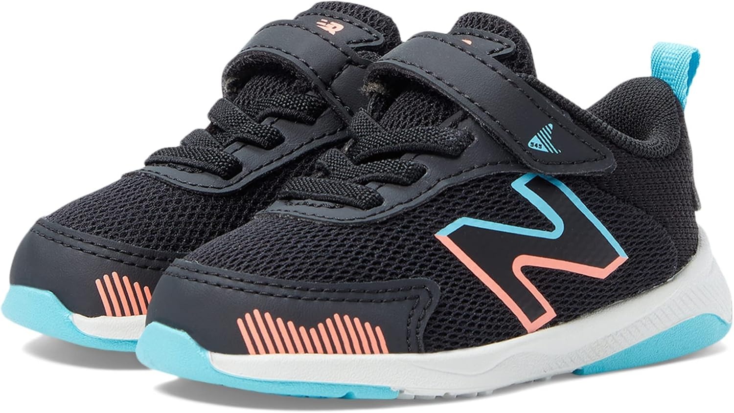 image:imageNew Balance Baby Boys Dynasoft 545 V1 Bungee Lace SneakersBlackGrapefruitSummer Aqua