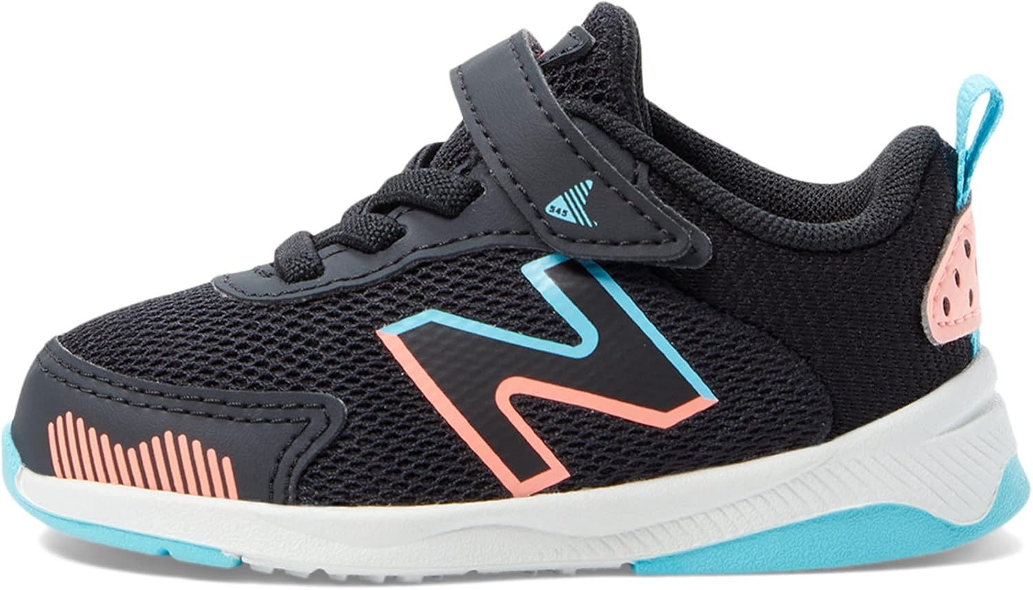image:imageNew Balance Baby Boys Dynasoft 545 V1 Bungee Lace SneakersBlackGrapefruitSummer Aqua