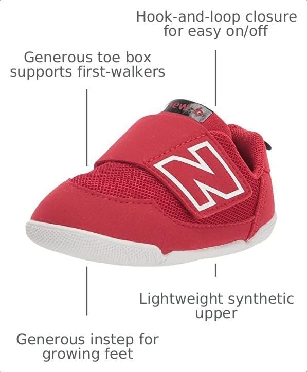 image:imageNew Balance Baby Boys Newb V1 Hook and LoopTeam RedBlack