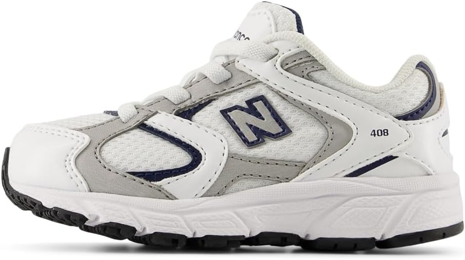 image:imageNew Balance Kids 408 Bungee Lace Casual ShoesNb 103 WhiteNatural Indigo