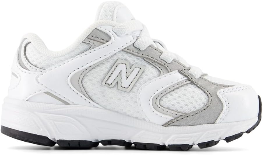 image:imageNew Balance Kids 408 Bungee Lace Casual ShoesNb 103 WhiteSilver Metallic