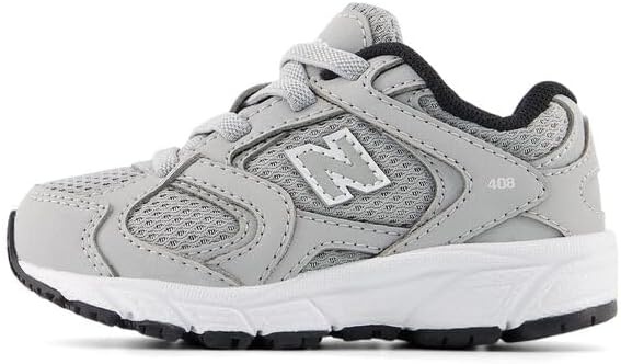 image:imageNew Balance Kids 408 Bungee Lace Casual ShoesRaincloudSilver Metallic
