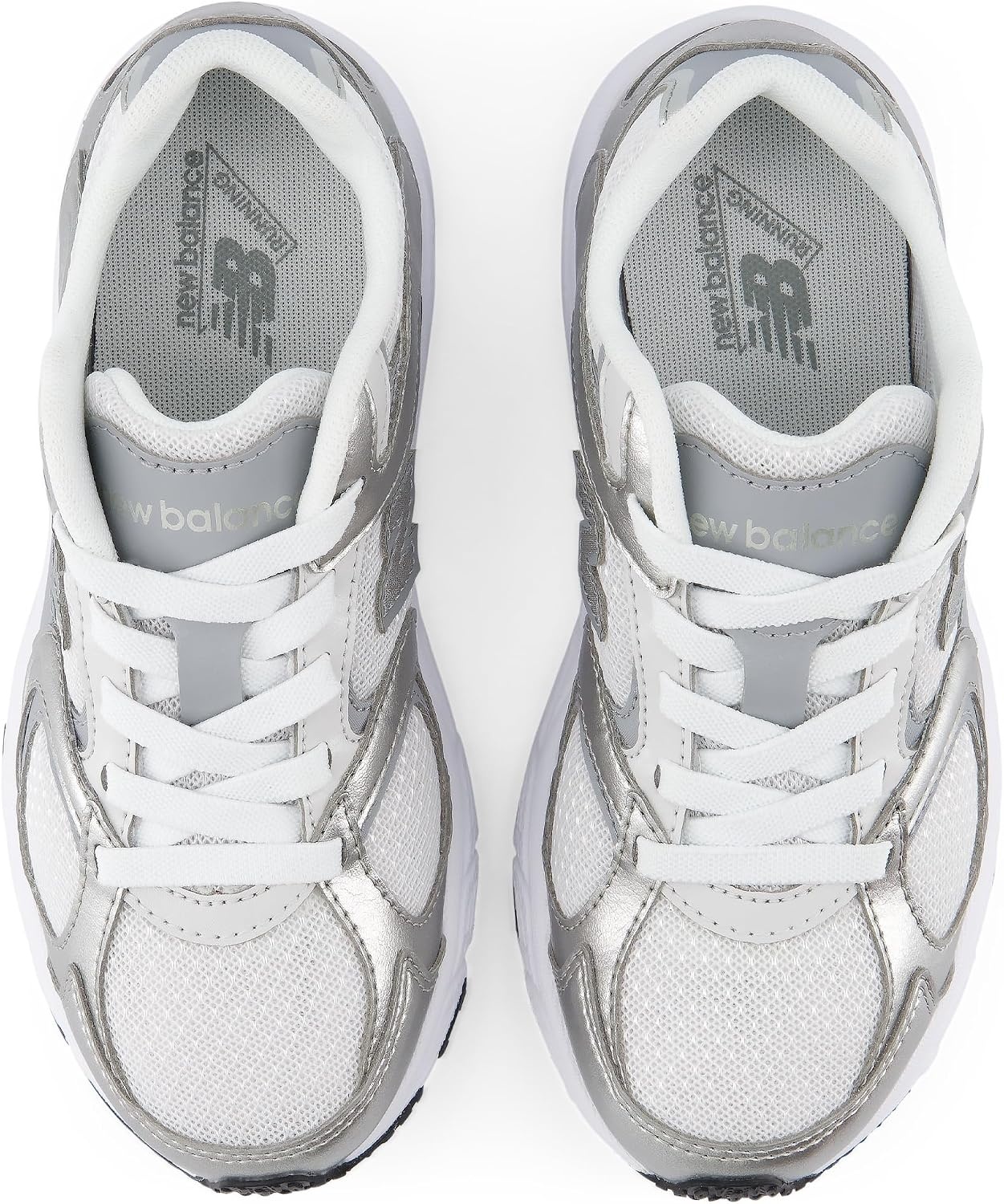 image:imageNew Balance Kids 408 Bungee Lace Casual ShoesSilver MetallicSlate Grey