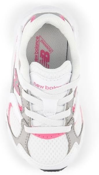 image:imageNew Balance Kids 408 Bungee Lace Casual ShoesWhitePink Satin