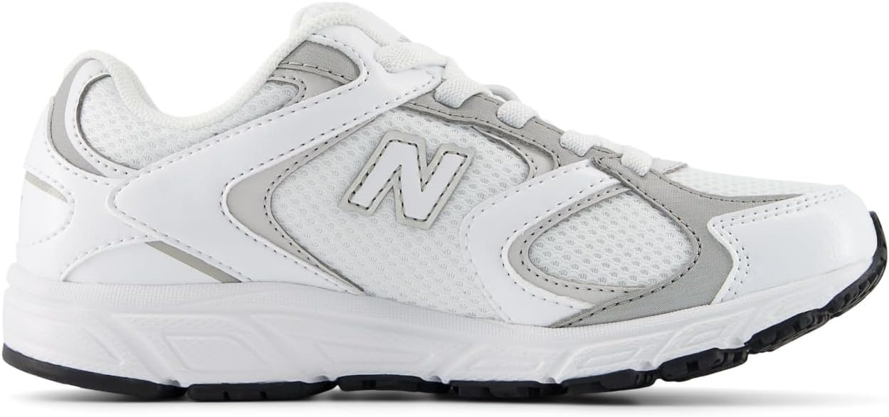 image:imageNew Balance Kids 408 Bungee Lace Casual ShoesWhiteSilver Metallic