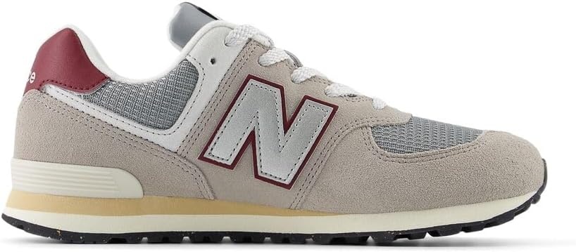 image:imageNew Balance Kids 574 V1 LaceUp SneakersArid StoneMonarch Burgundy