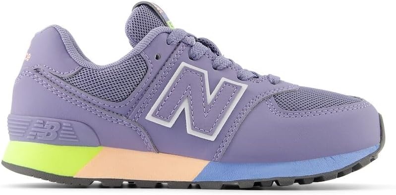 image:imageNew Balance Kids 574 V1 LaceUp SneakersAstral PurpleClear Yellow