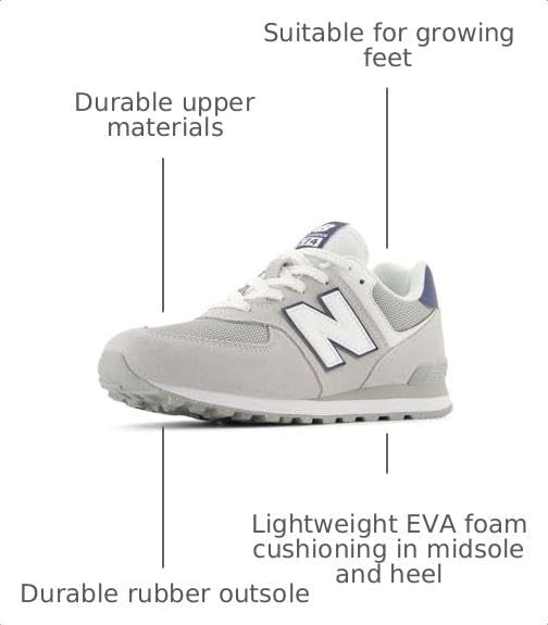 image:imageNew Balance Kids 574 V1 LaceUp SneakersBrighton GreyNb Navy