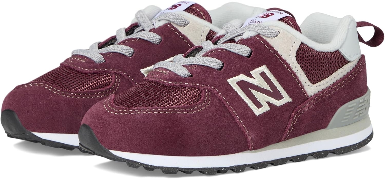 image:imageNew Balance Kids 574 V1 LaceUp SneakersBurgundyWhite