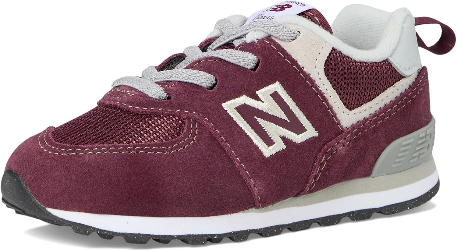 image:imageNew Balance Kids 574 V1 LaceUp SneakersBurgundyWhite