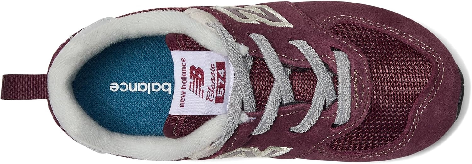 image:imageNew Balance Kids 574 V1 LaceUp SneakersBurgundyWhite