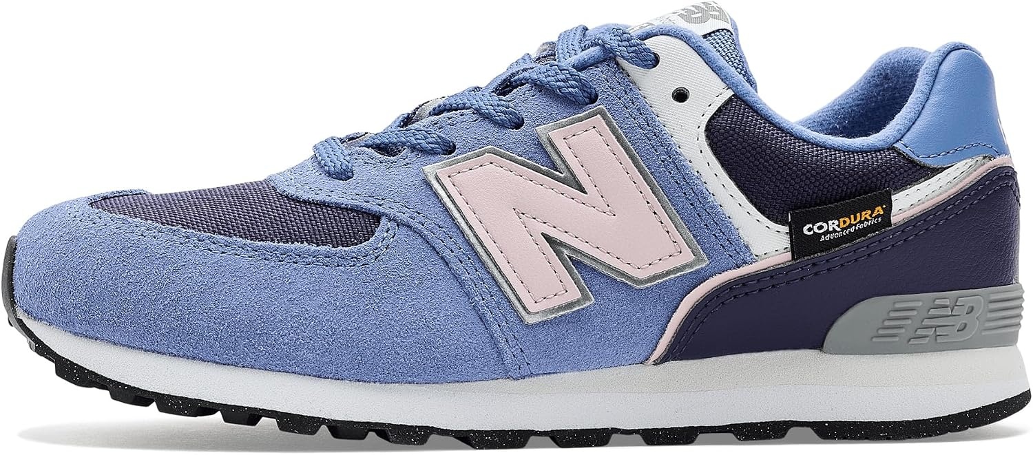 image:imageNew Balance Kids 574 V1 LaceUp SneakersFairweather BlueStone Pink