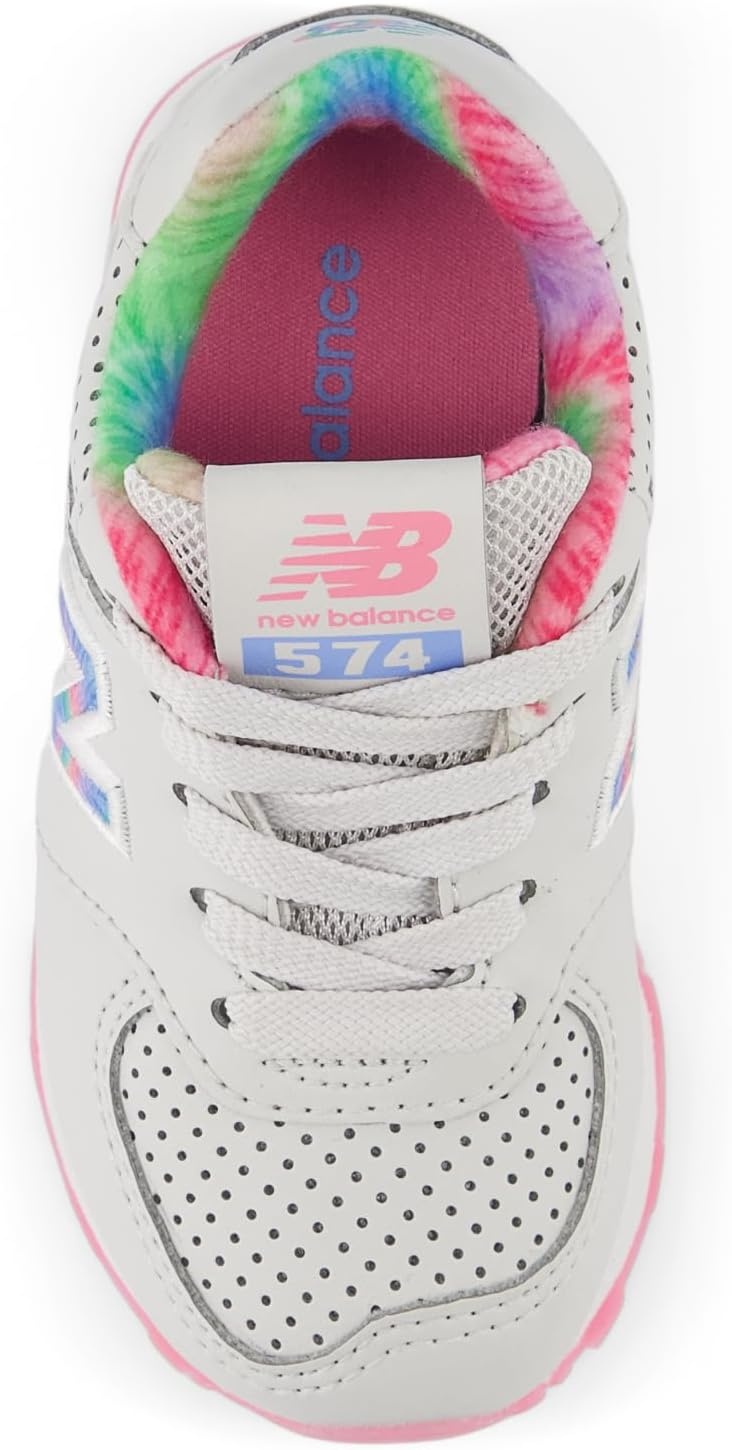 image:imageNew Balance Kids 574 V1 LaceUp SneakersGrey MatterSignal Pink