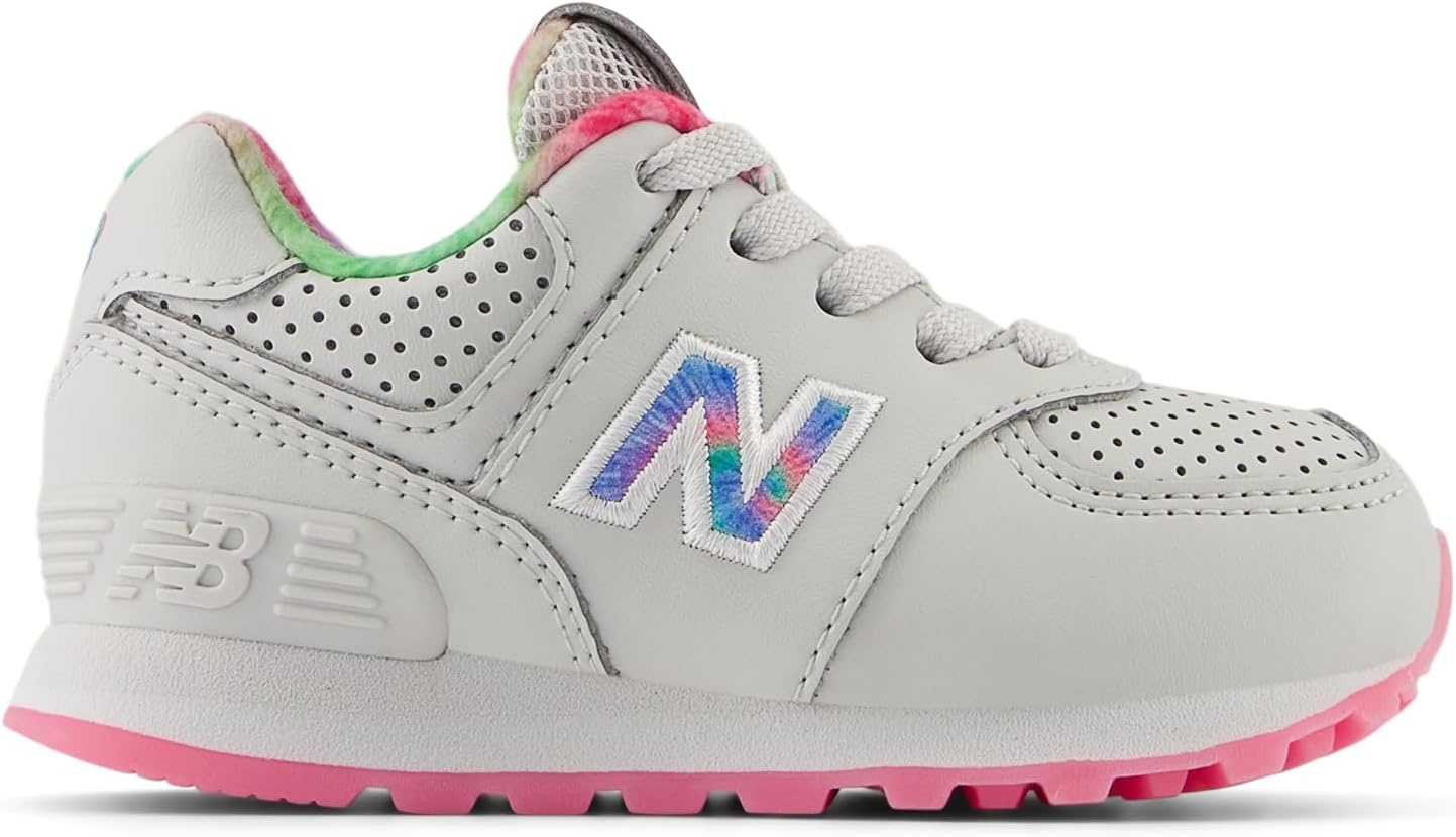 image:imageNew Balance Kids 574 V1 LaceUp SneakersGrey MatterSignal Pink