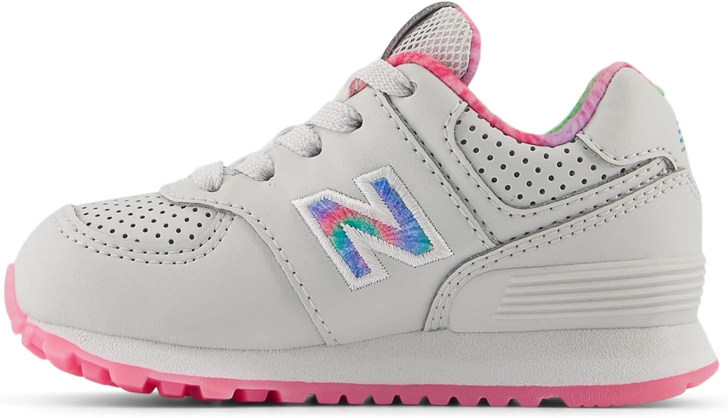 image:imageNew Balance Kids 574 V1 LaceUp SneakersGrey MatterSignal Pink