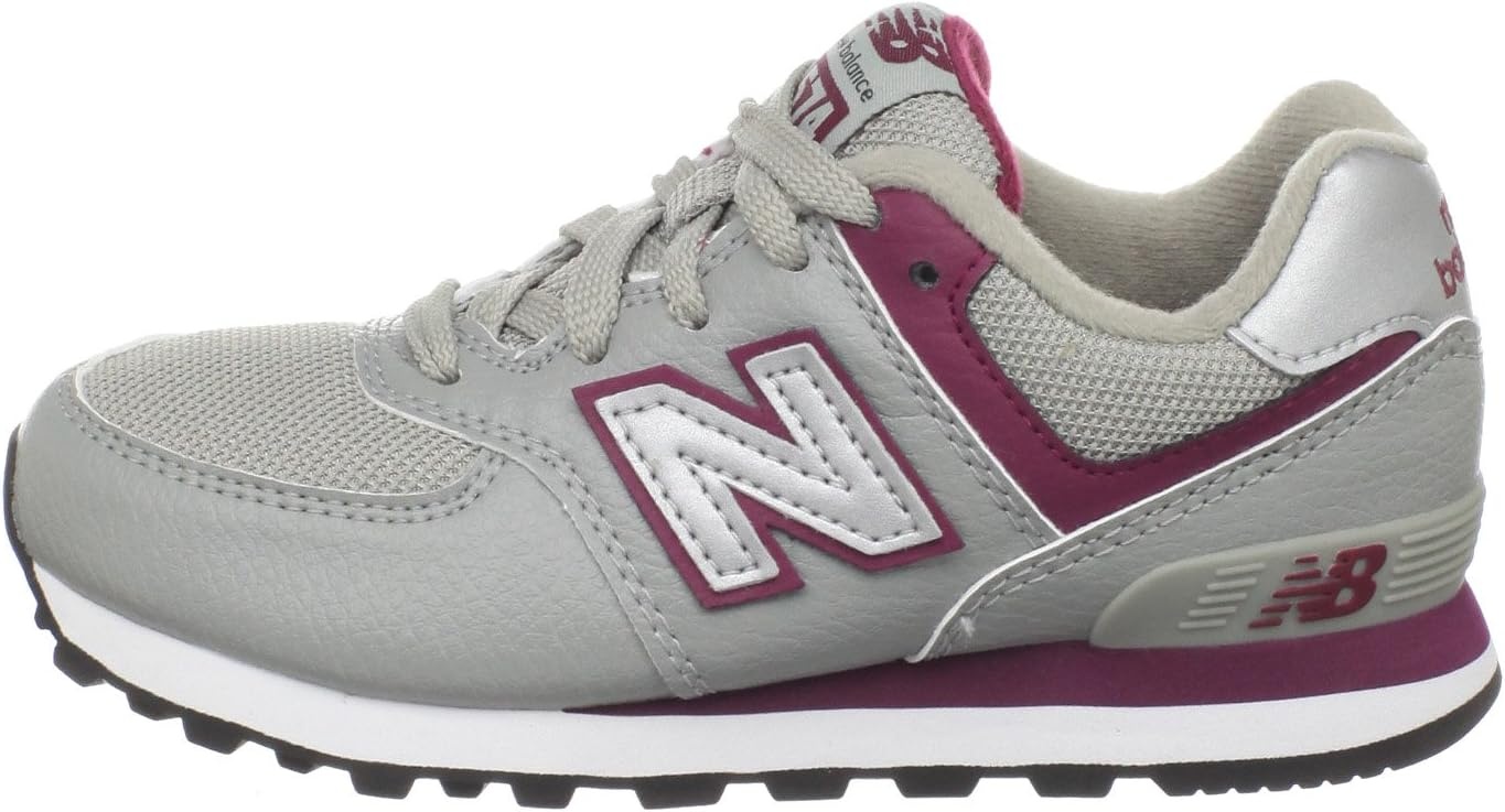 image:imageNew Balance Kids 574 V1 LaceUp SneakersGreyMaroon