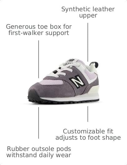 image:imageNew Balance Kids 574 V1 LaceUp SneakersNeptune GreyTaro