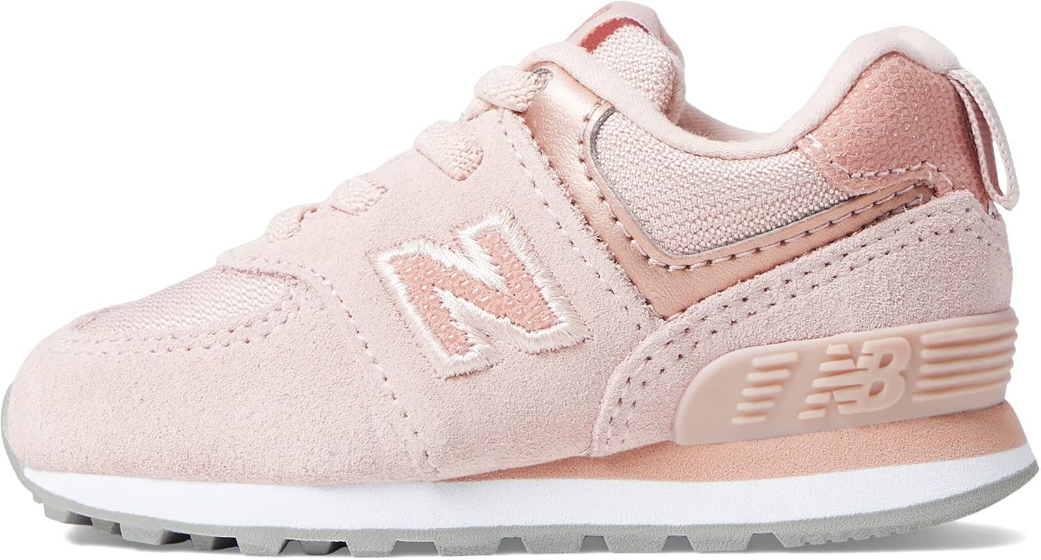 image:imageNew Balance Kids 574 V1 LaceUp SneakersPink HazeWhite