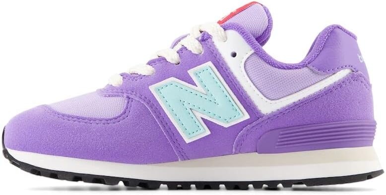 image:imageNew Balance Kids 574 V1 LaceUp SneakersViolet CrushBright Cyan