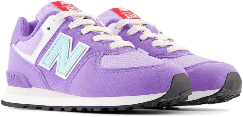 image:imageNew Balance Kids 574 V1 LaceUp SneakersViolet CrushBright Cyan