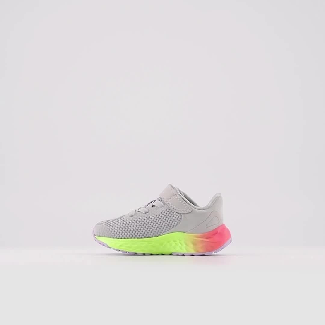 image:imageNew Balance Kids Fresh Foam Arishi V4 Running ShoesLight AluminumCyber LilacNeon Pink