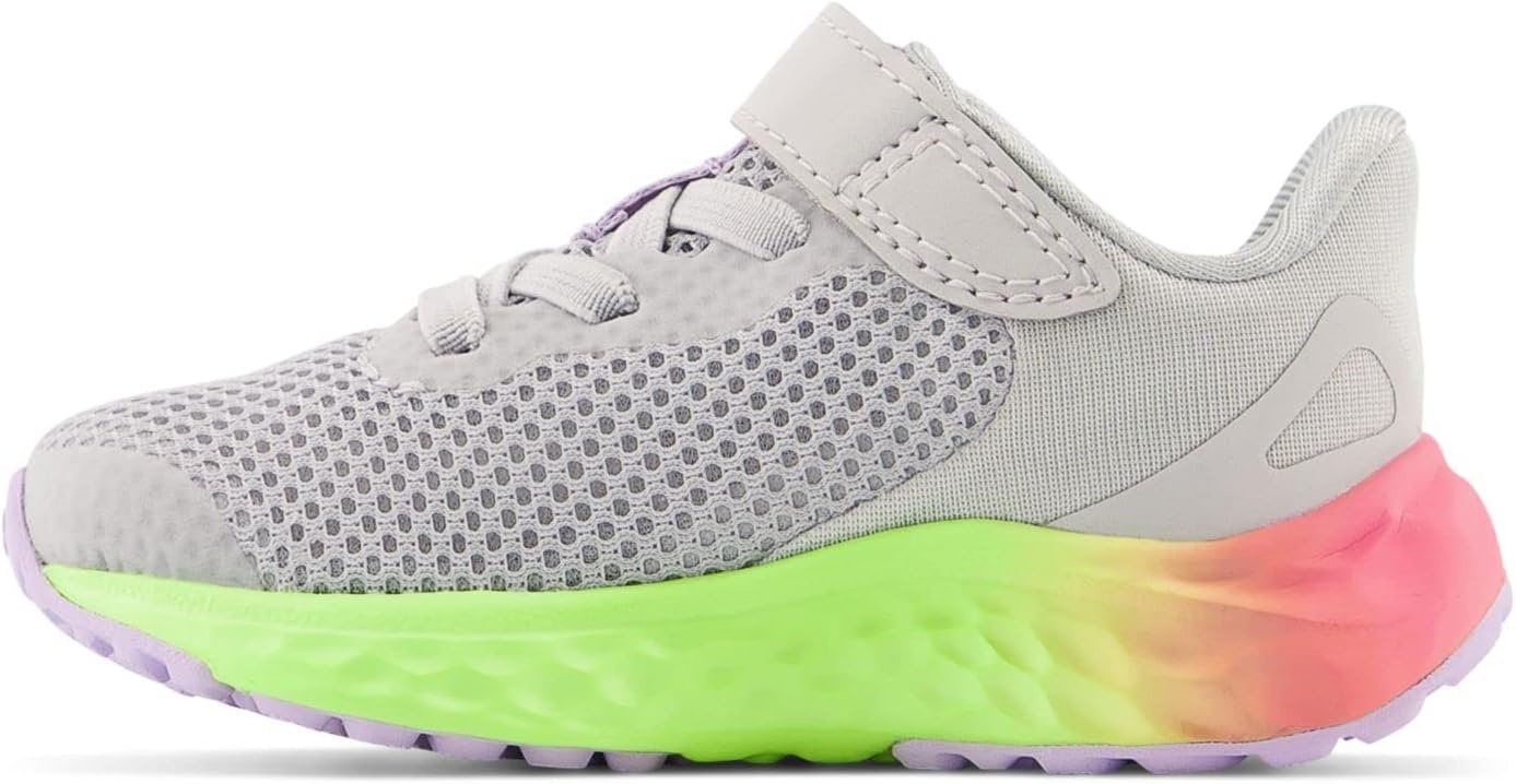 image:imageNew Balance Kids Fresh Foam Arishi V4 Running ShoesLight AluminumCyber LilacNeon Pink