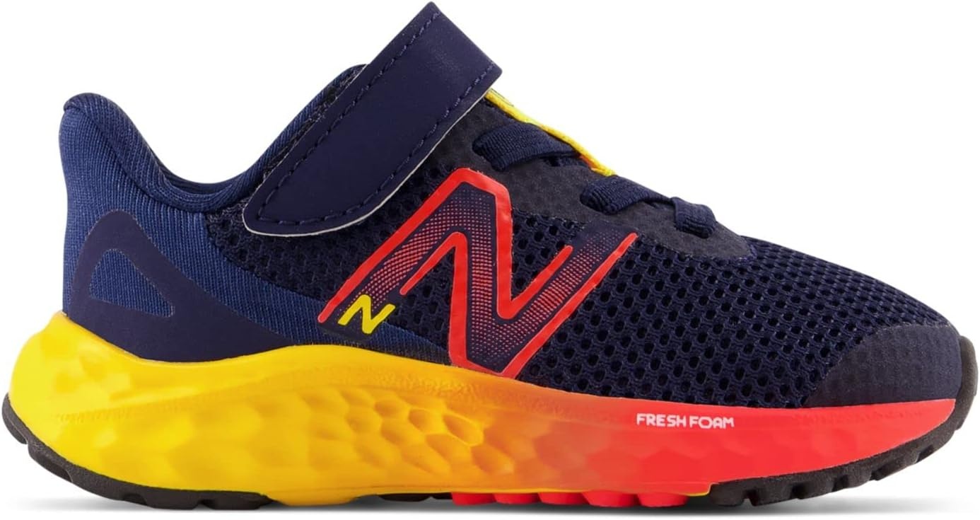 image:imageNew Balance Kids Fresh Foam Arishi V4 Running ShoesTeam NavyElectric RedEgg Yolk