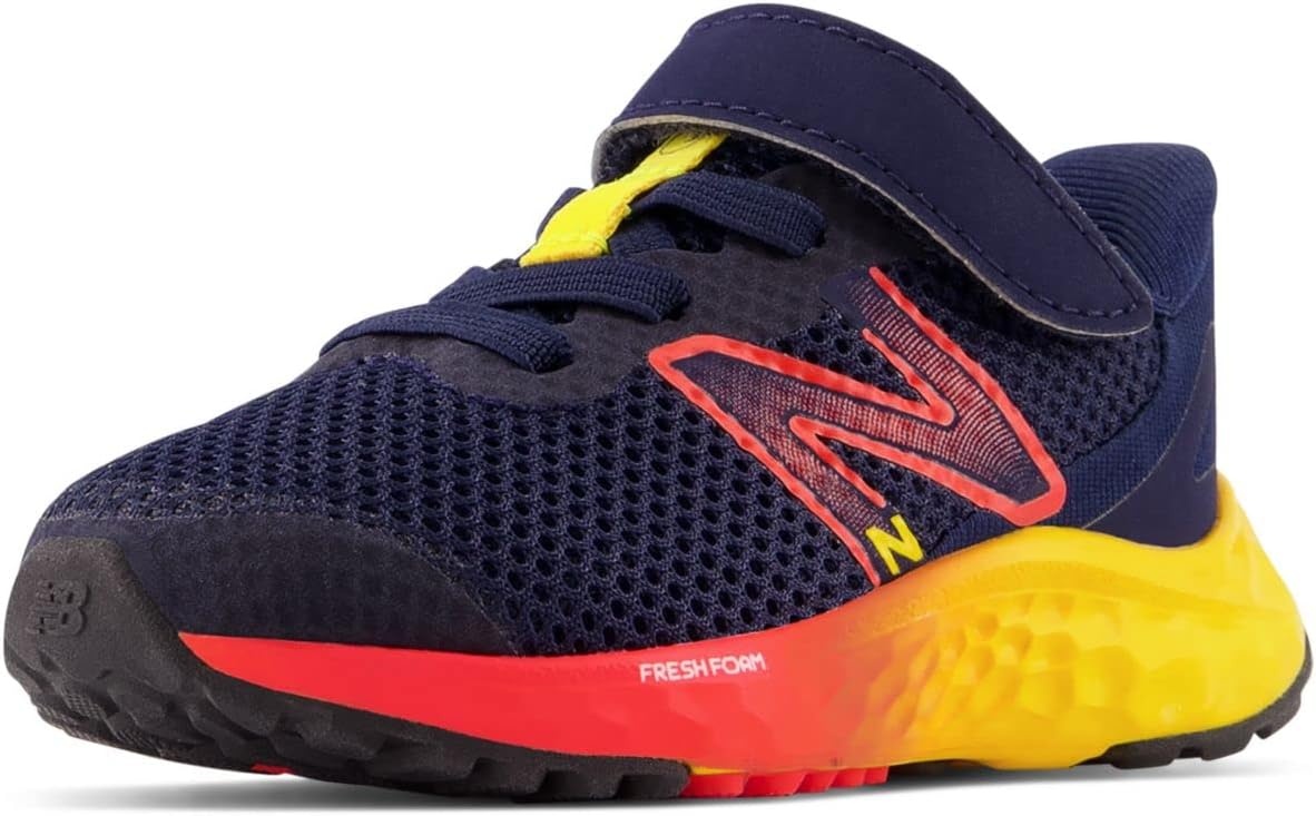 image:imageNew Balance Kids Fresh Foam Arishi V4 Running ShoesTeam NavyElectric RedEgg Yolk