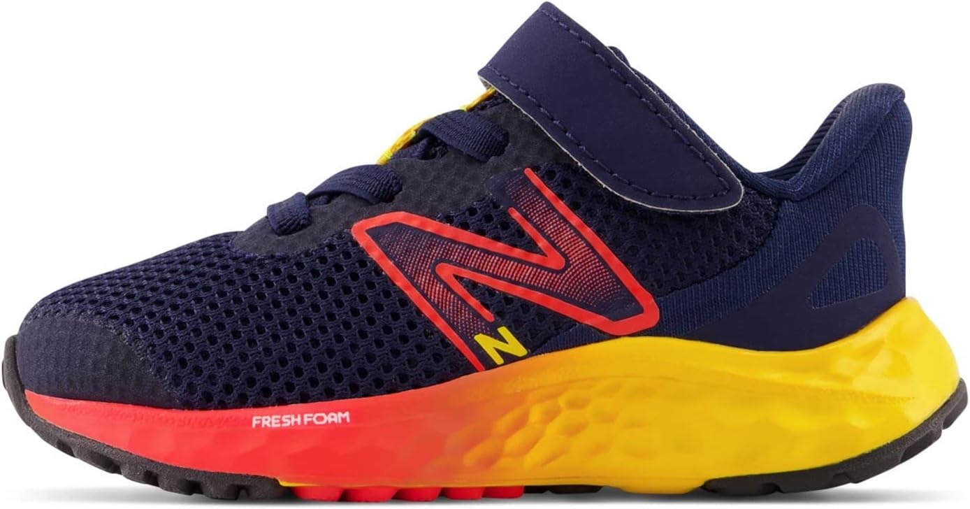 image:imageNew Balance Kids Fresh Foam Arishi V4 Running ShoesTeam NavyElectric RedEgg Yolk