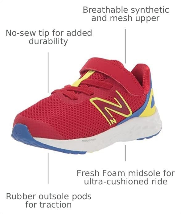 image:imageNew Balance Kids Fresh Foam Arishi V4 Running ShoesTeam RedMarine BlueCosmic Pineapple
