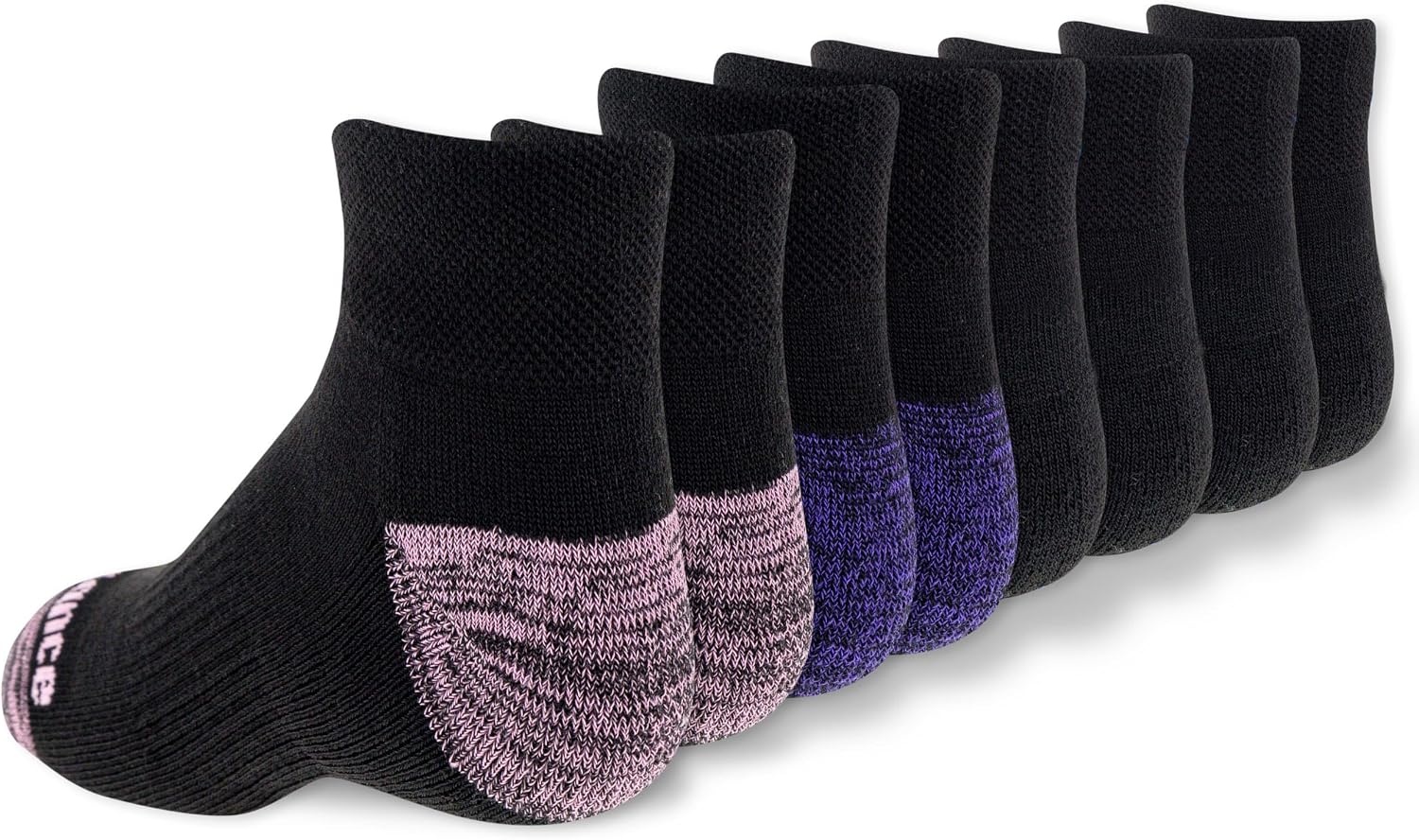 image:imageNew Balance Kids Performance Cushioned Low Cut Socks 8 Pairs Breathable Mesh Arch SupportBlack