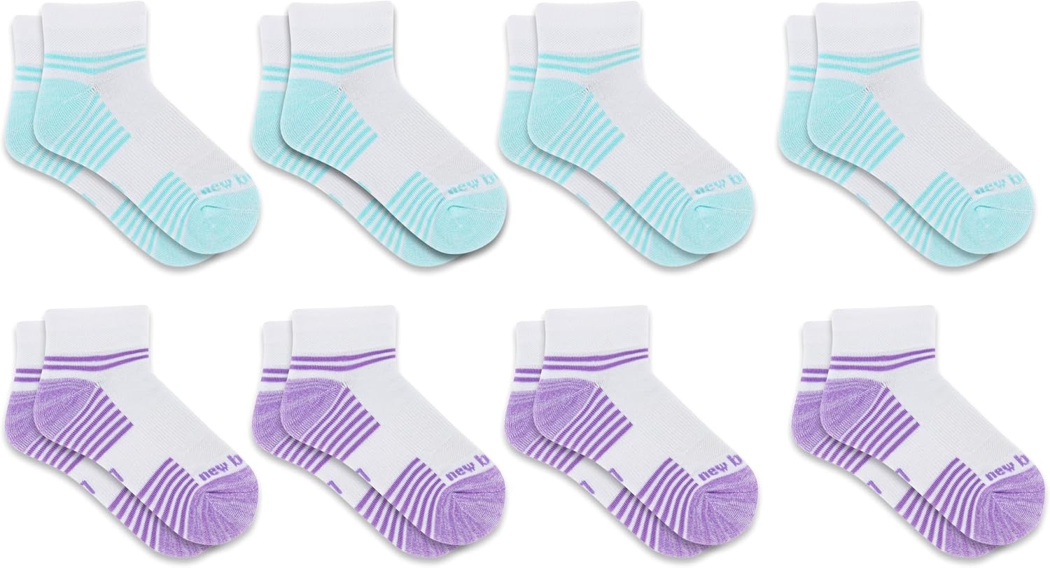 image:imageNew Balance Kids Performance Cushioned Low Cut Socks 8 Pairs Breathable Mesh Arch SupportLegacy White