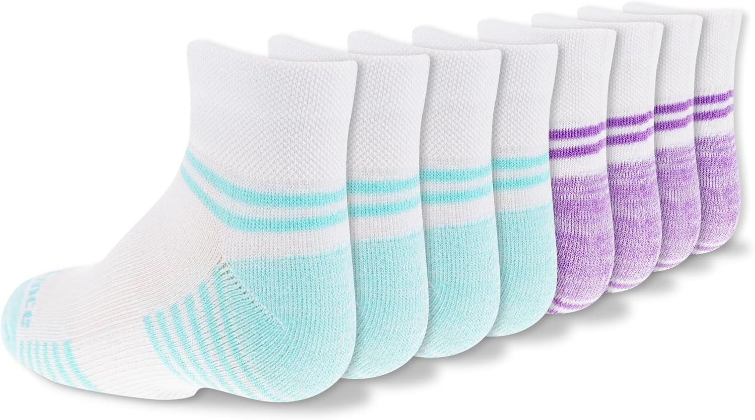 image:imageNew Balance Kids Performance Cushioned Low Cut Socks 8 Pairs Breathable Mesh Arch SupportWhite