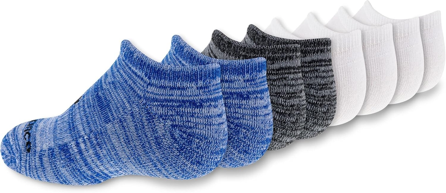 image:imageNew Balance Kids Performance Cushioned No Show Socks 8 Pairs Breathable Mesh Arch SupportLegacy White Assorted