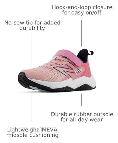 image:imageNew Balance Kids Rave Run V2 Bungee Road Running ShoesPink ChalkSignal Pink