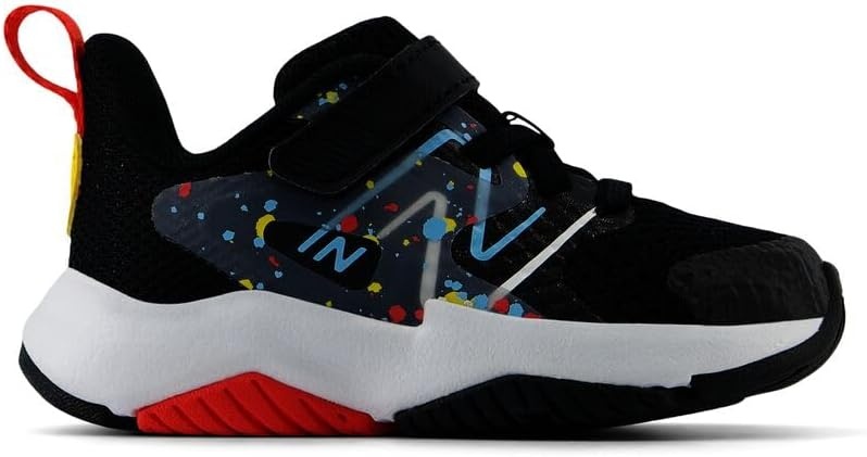 image:imageNew Balance Kids Rave Run V2 Hook and Loop Road Running ShoesBlackBlast RedTeam Sky Blue