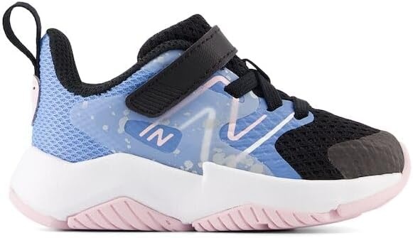 image:imageNew Balance Kids Rave Run V2 Hook and Loop Road Running ShoesBlackBlue LagunaLight Raspberry