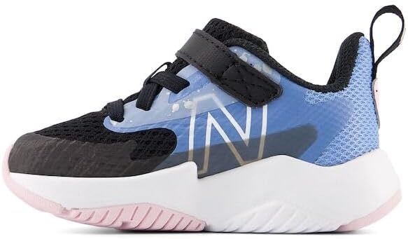 image:imageNew Balance Kids Rave Run V2 Hook and Loop Road Running ShoesBlackBlue LagunaLight Raspberry