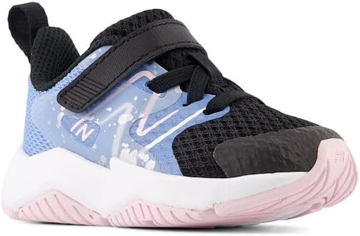 image:imageNew Balance Kids Rave Run V2 Hook and Loop Road Running ShoesBlackBlue LagunaLight Raspberry