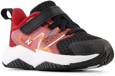 image:imageNew Balance Kids Rave Run V2 Hook and Loop Road Running ShoesBlackTrue RedBlaze Orange