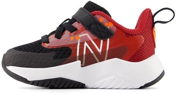 image:imageNew Balance Kids Rave Run V2 Hook and Loop Road Running ShoesBlackTrue RedBlaze Orange